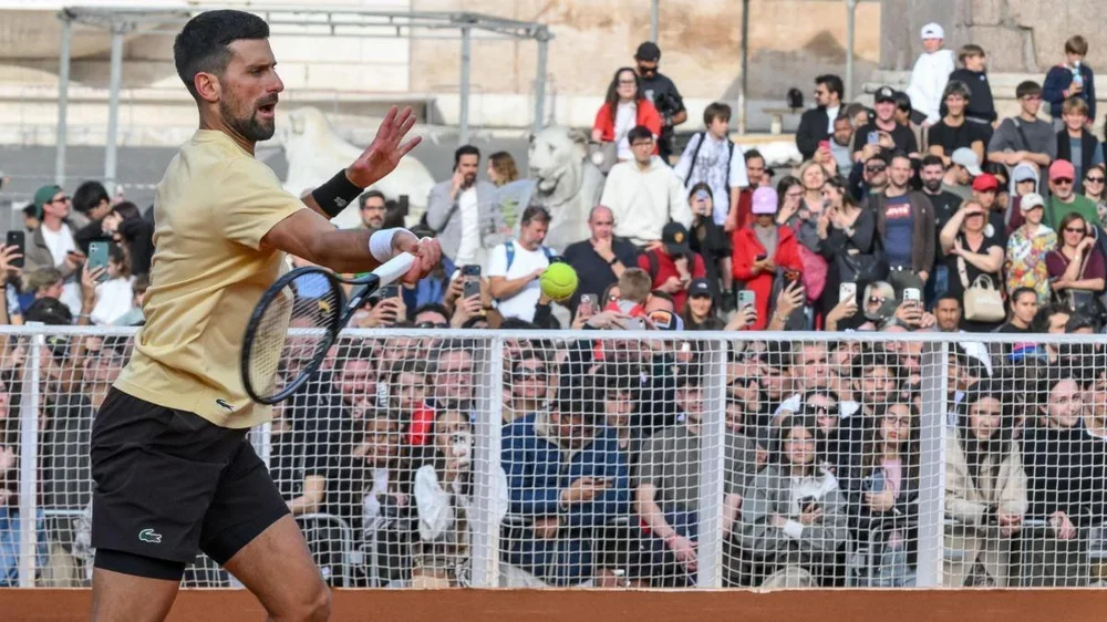 Djokovic durante un entreno en Roma
