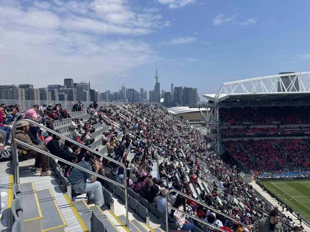 One of the temporary stands at Toronto's World Cup stadium